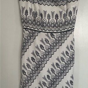 LOFT Navy and White Spaghetti Strap Sheath Dress